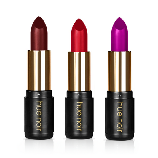 The Feeling Presidential Hydrating Lipstick Bundle features three bold shades in a luxurious, moisturizing formula Huenoir