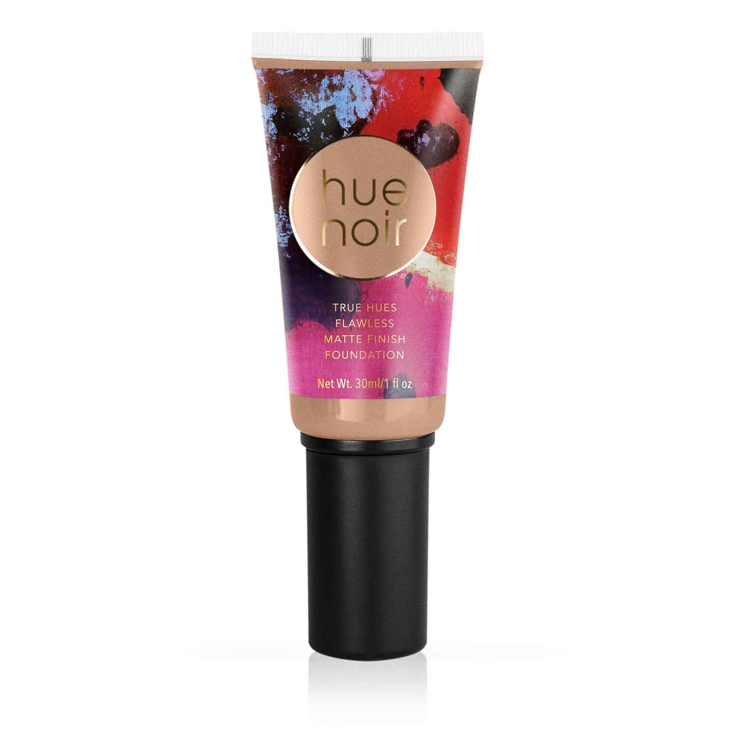 Makeup foundation in tube with pump light medium skin tone shade with warm golden undertones 