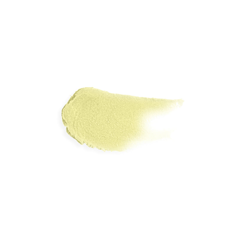 smear of clear tinted lip balm showing creamy texture