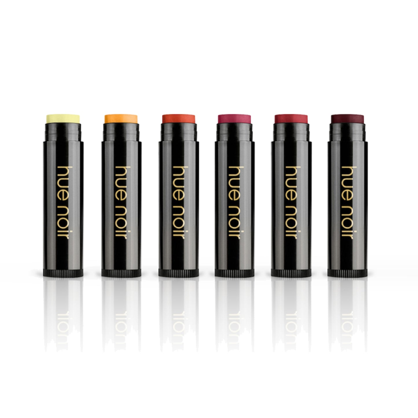 Perfect Moisture Tinted Lip Balm Set Set of 6 on a white background Hue Noir