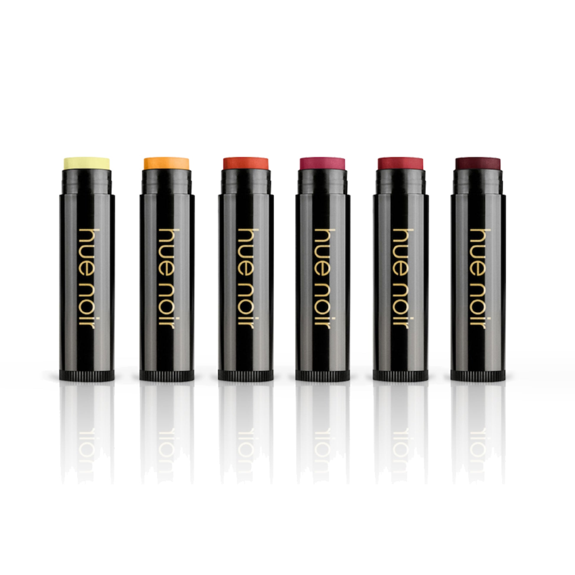 Perfect Moisture Tinted Lip Balm Set Set of 6 on a white background Hue Noir